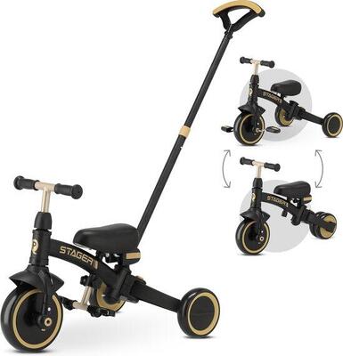 Qplay Stager Dreirad 3-in-1 - Faltbar - Schwarz/Gold
