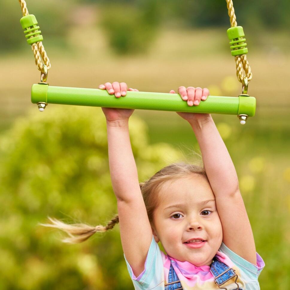 Columpio Clásico Verde Para Niños De 3 A 8 Años, Soporta 50 Kg Y Se Ajusta En Altura