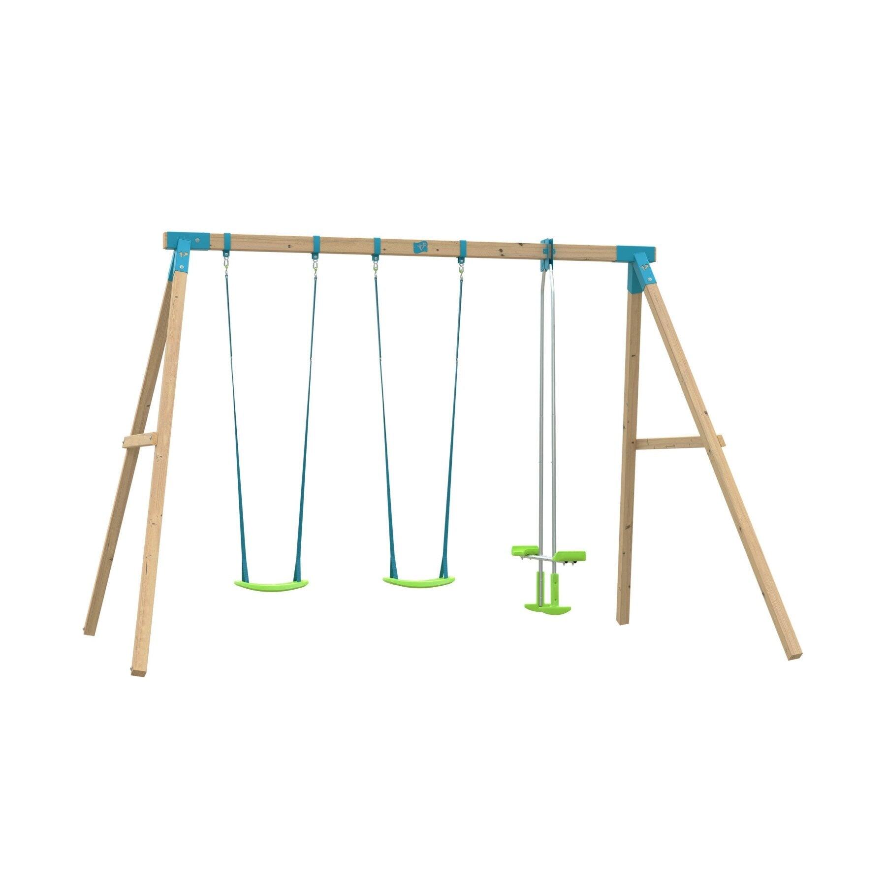Portique 2 balançoires ANTHÉMIS bois H243cm 1/5