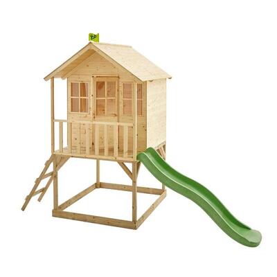 Hüttenhäuschen auf Stelzen mit Rutsche COLLINE Braun FSC®