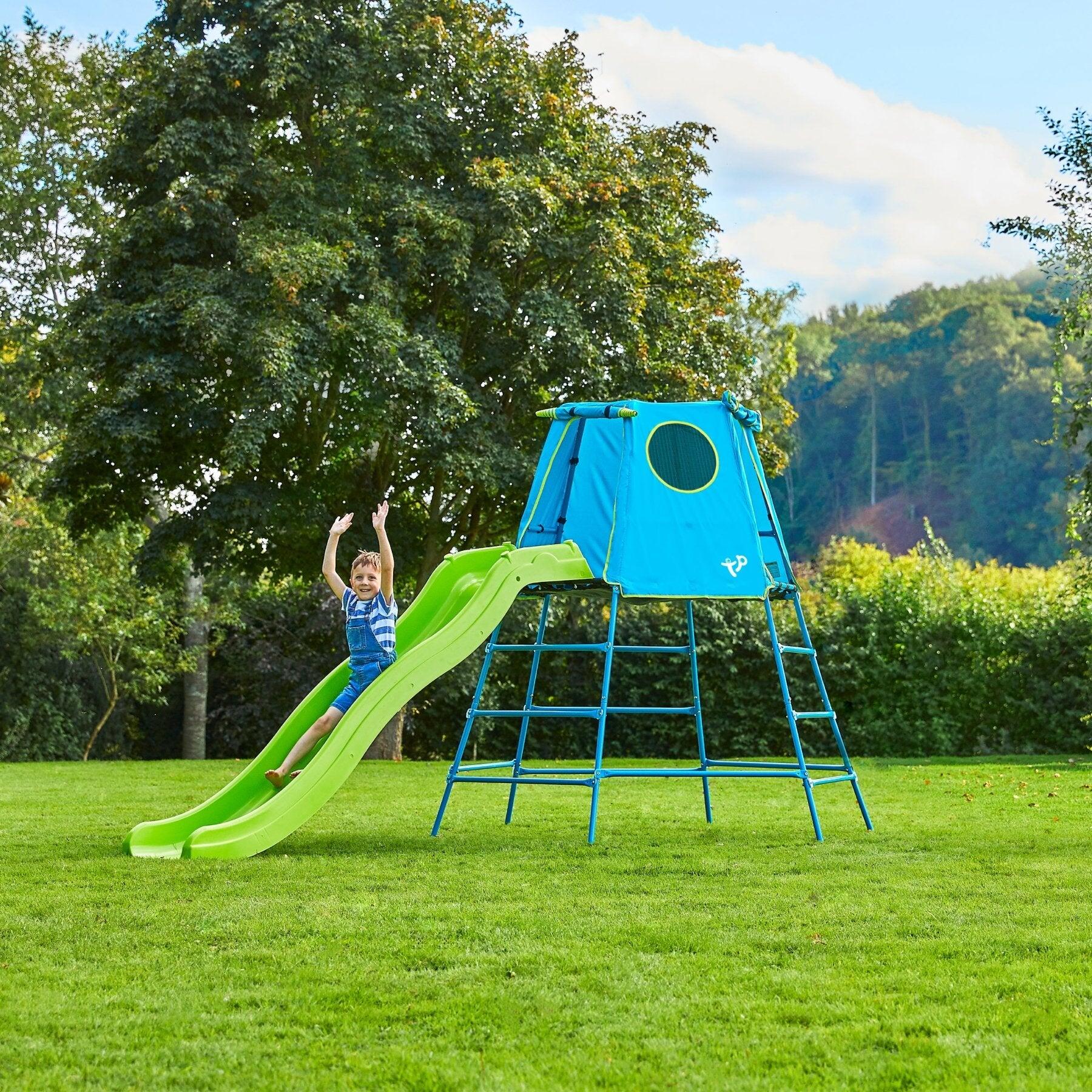 Area giochi evolutiva con scivolo EXPLORER TOUR blu H201cm 2/5