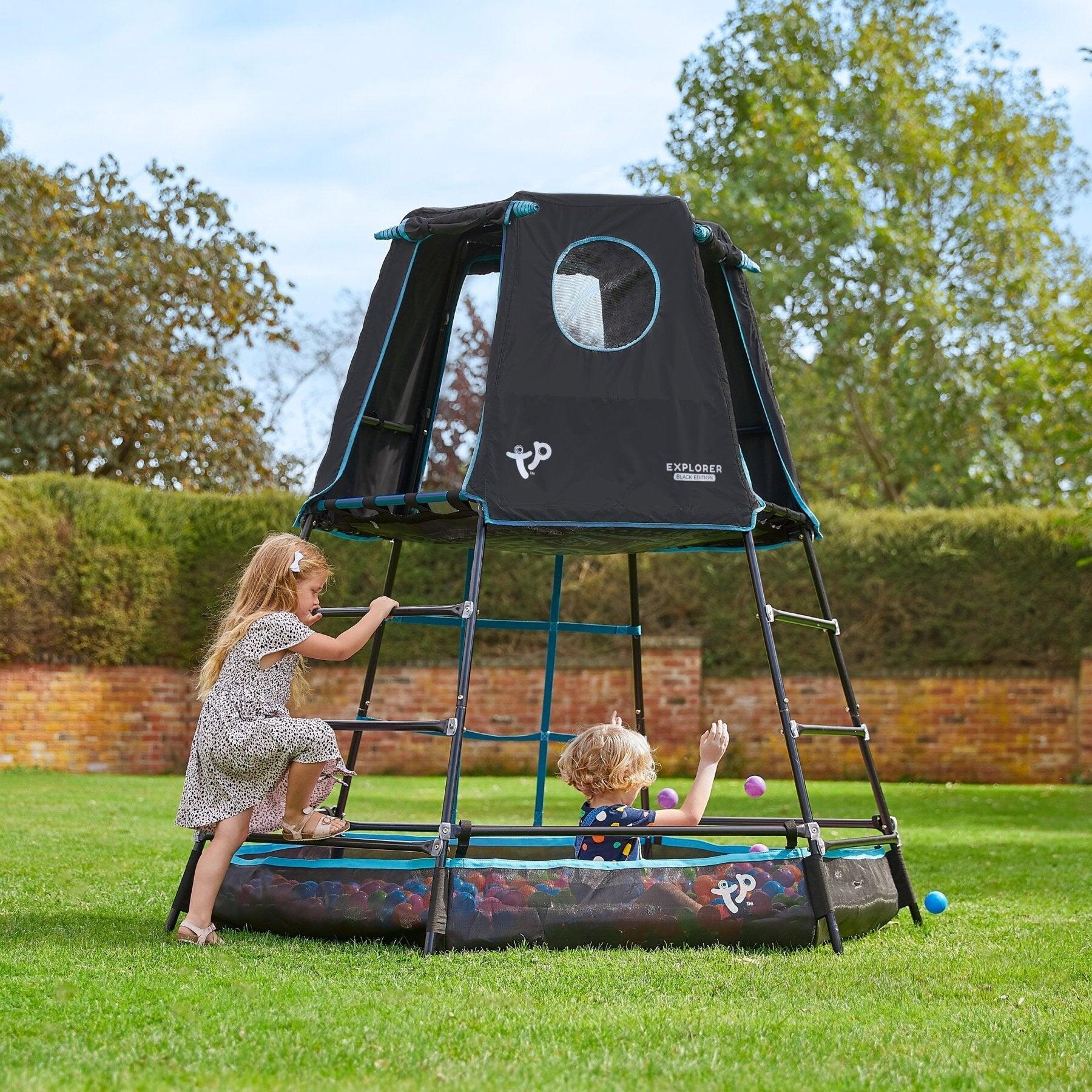 Evoluerende speelstructuur met ballenbad EXPLORER TOUR zwart H201cm 2/5