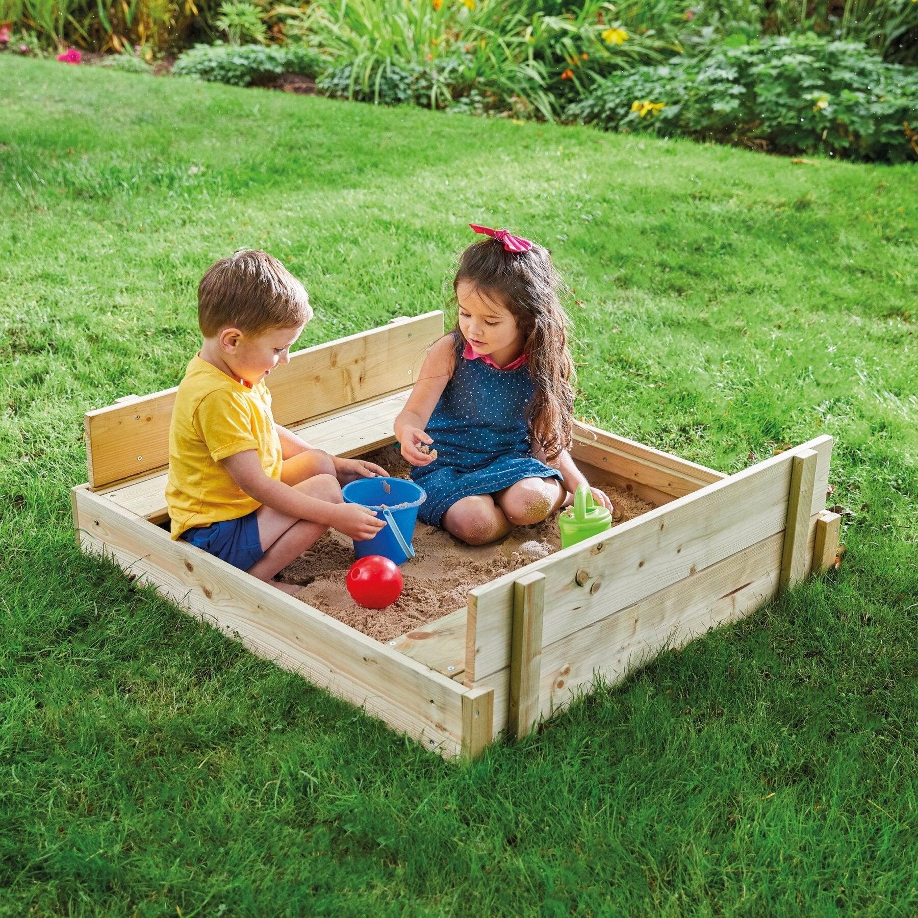 Bac à sable avec bancs et kit accessoires EXPLORATEUR bois FSC® 2/5