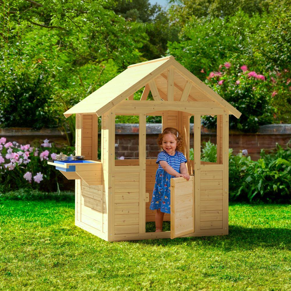 Kinderspielhaus mit Outdoor-Küche  Braun FSC® 2/5