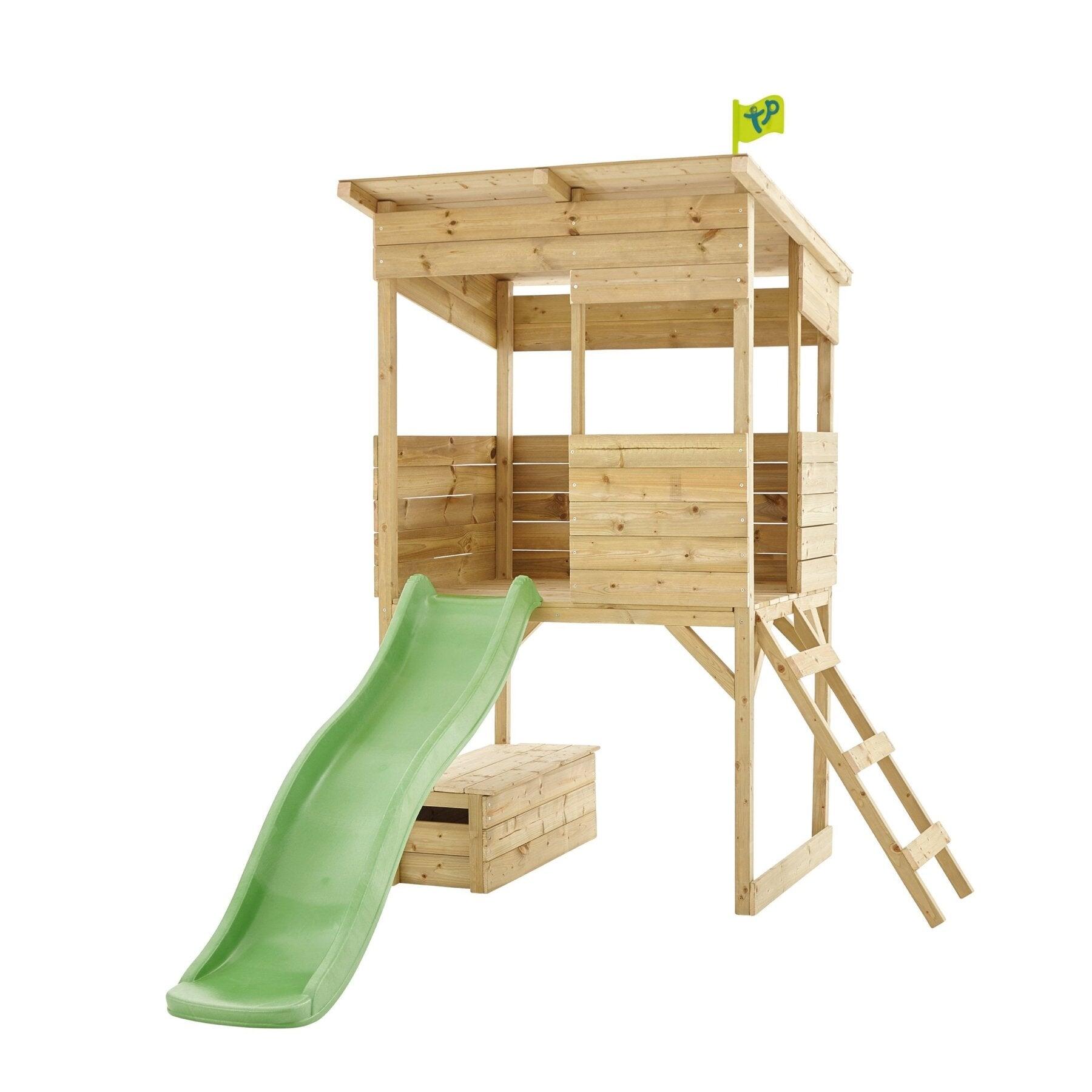 Cabane sur pilotis avec toboggan CIMES bois FSC® 1/5