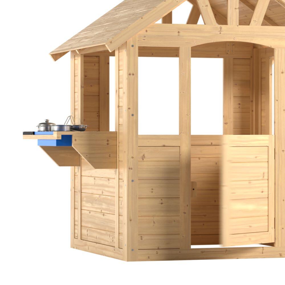 Kinderspielhaus mit Outdoor-Küche  Braun FSC® 3/5