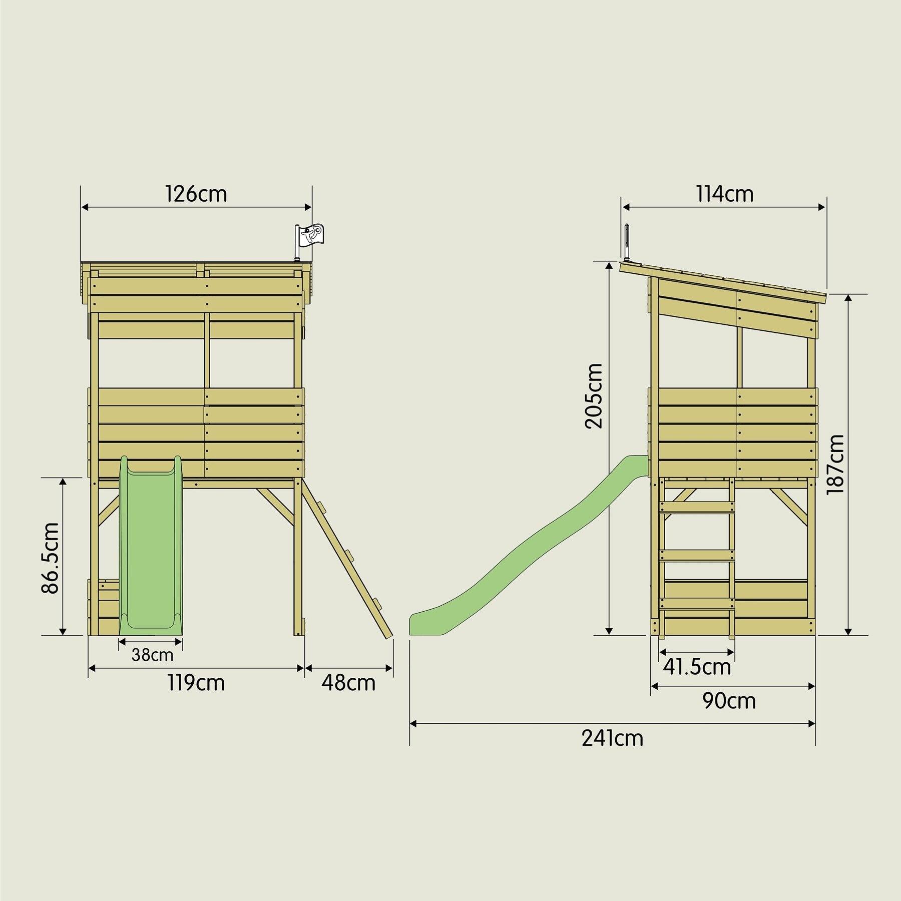 Cabane sur pilotis avec toboggan CIMES bois FSC® 5/5