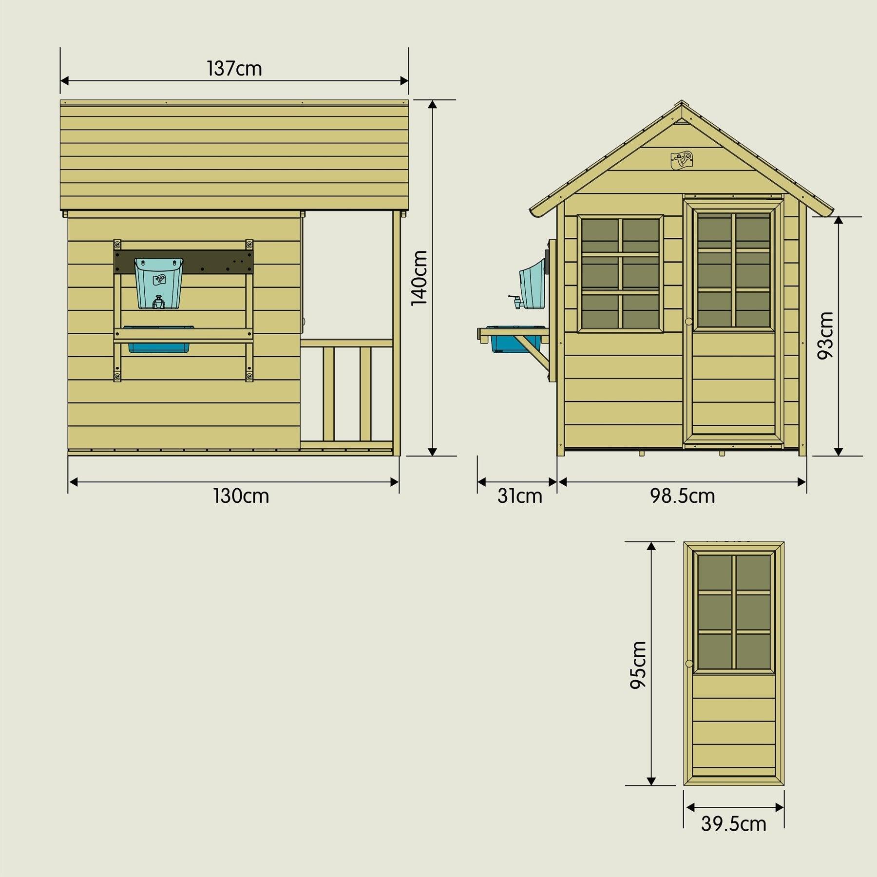 Kinderspielhaus im Chalet-Stil mit Outdoor-Küche PRAIRIE Braun FSC® 4/5
