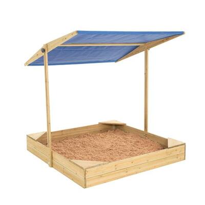 Sandkasten mit Vordach Braun FSC®