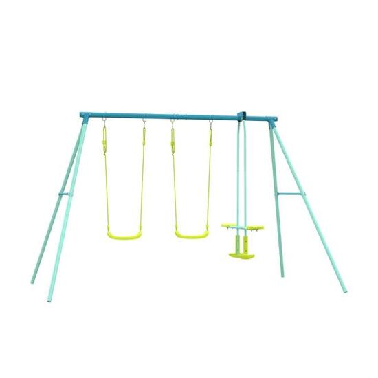 Portique 2 balançoires et vis-à-vis métal H185cm