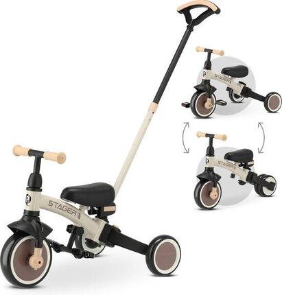 Qplay Stager Tricycle 3-en-1 - Pliable - Noir/Or