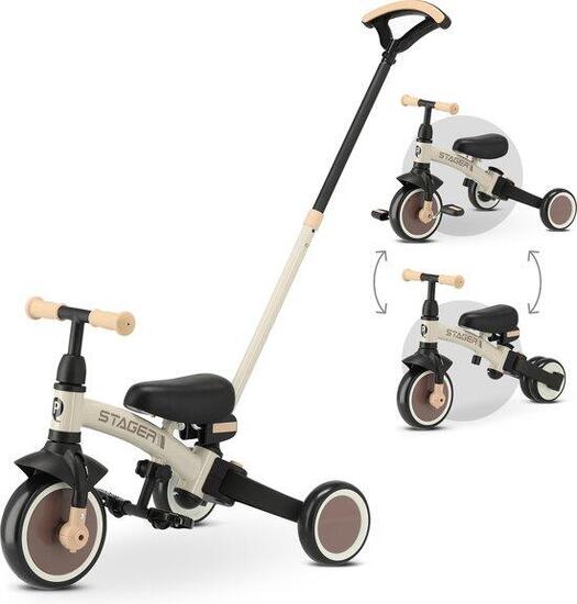 Qplay Stager Tricycle 3-en-1 - Pliable - Marron