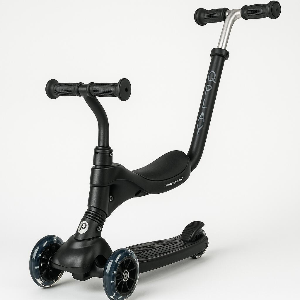QPLAY Qplay Sema Step Scoot and Ride - Monopattino Equilibrio 5-in-1 - Nero