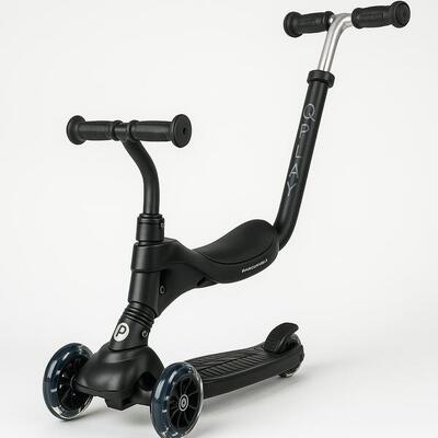 Qplay sema step scoot and ride - 5-in-1 balansscooter - zwart