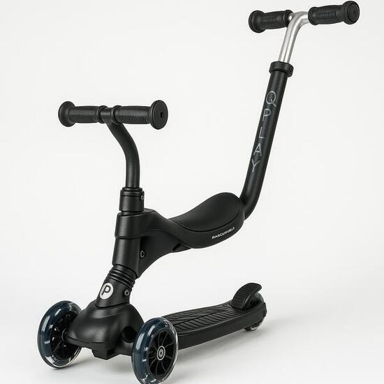 Qplay Sema Step - Trottinette d'Équilibre 5-en-1 - Noir