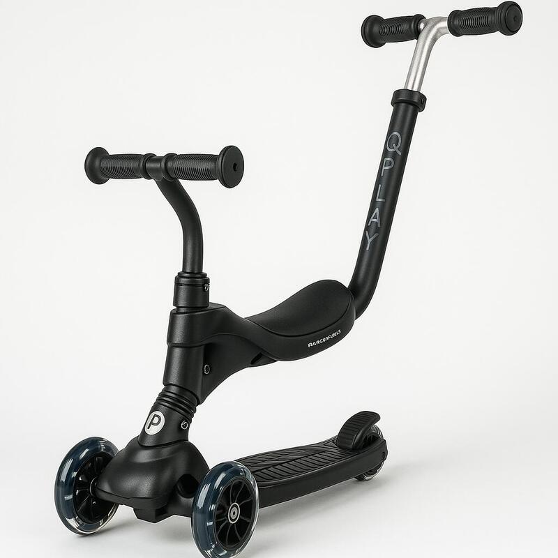 Qplay Sema Step Scoot and Ride - Trottinette d'Équilibre 5-en-1 - Noir