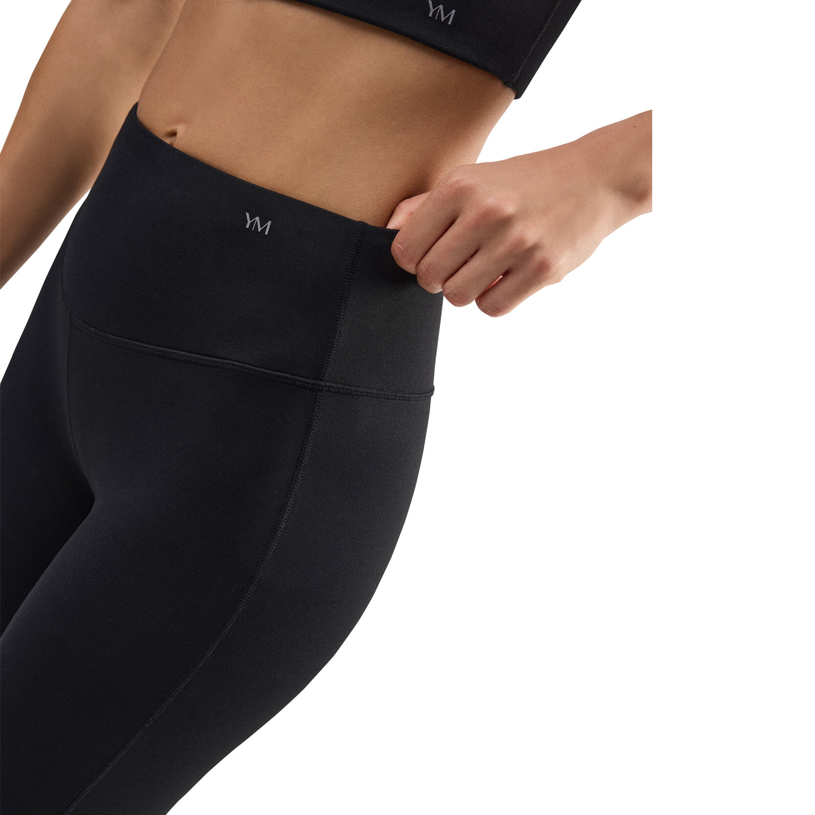 Leggings de sport Capri ventre plat noir 4/7