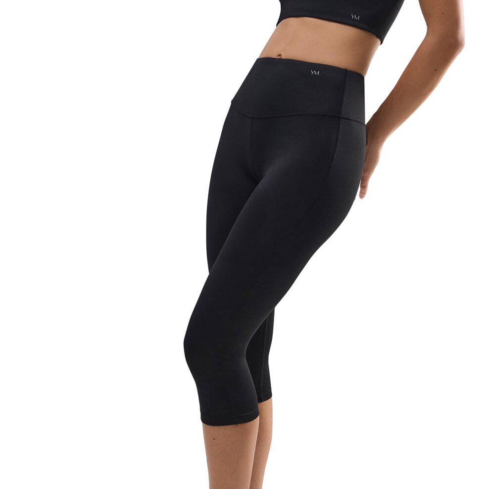 Leggings de sport Capri ventre plat noir 3/7