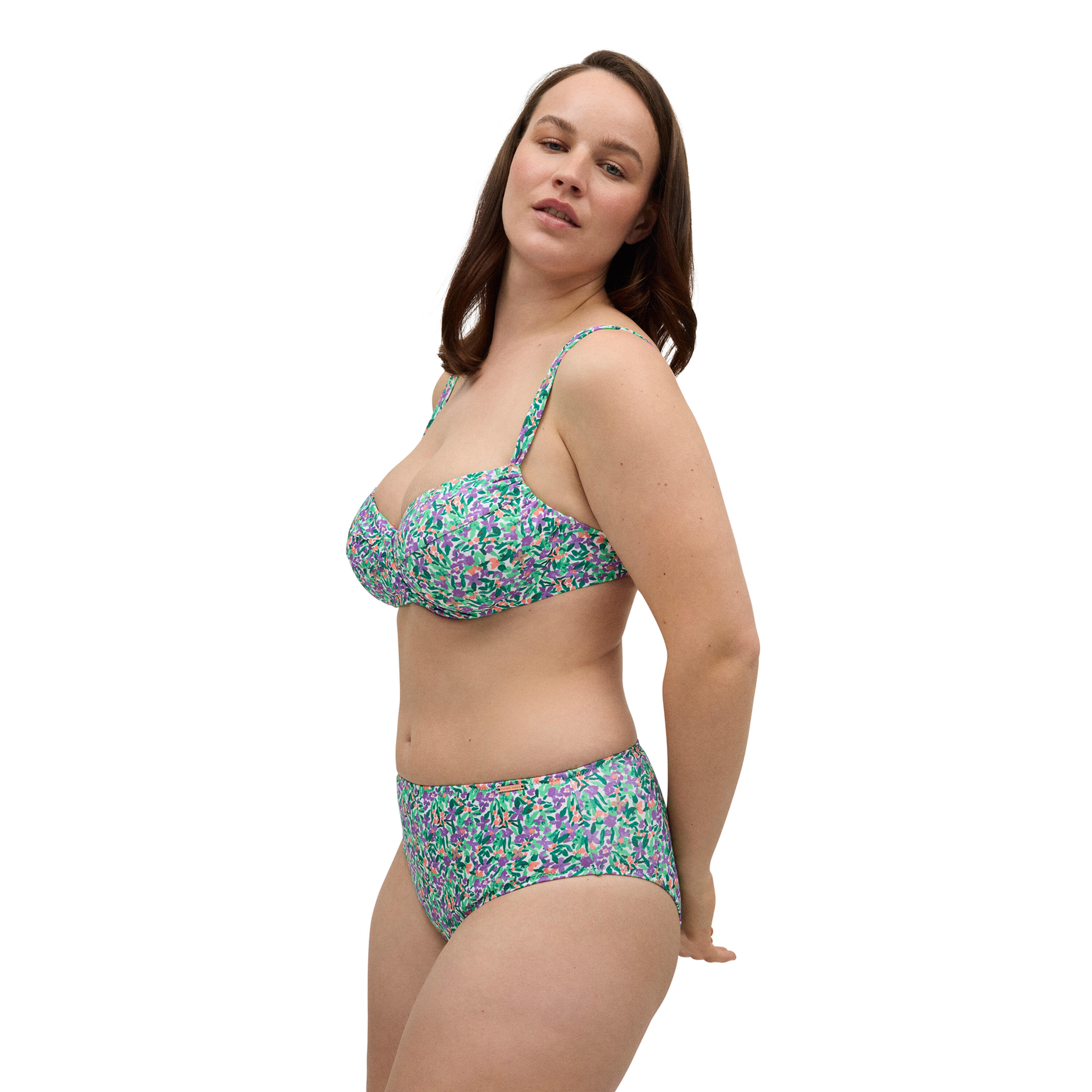 Braga bikini reductora alta estampada micropiqué 3/6