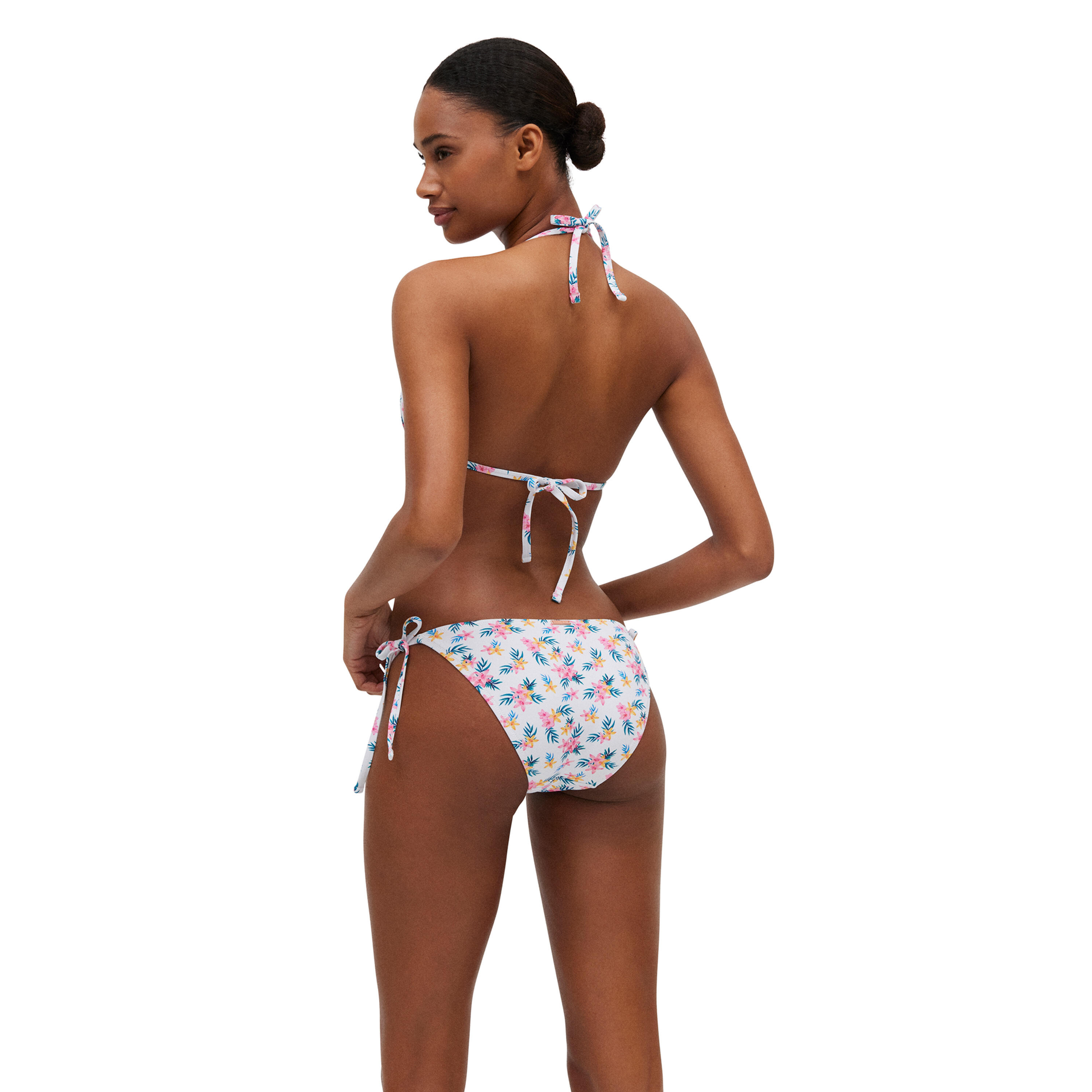 Braga bikini anudada flores micropiqué 2/7