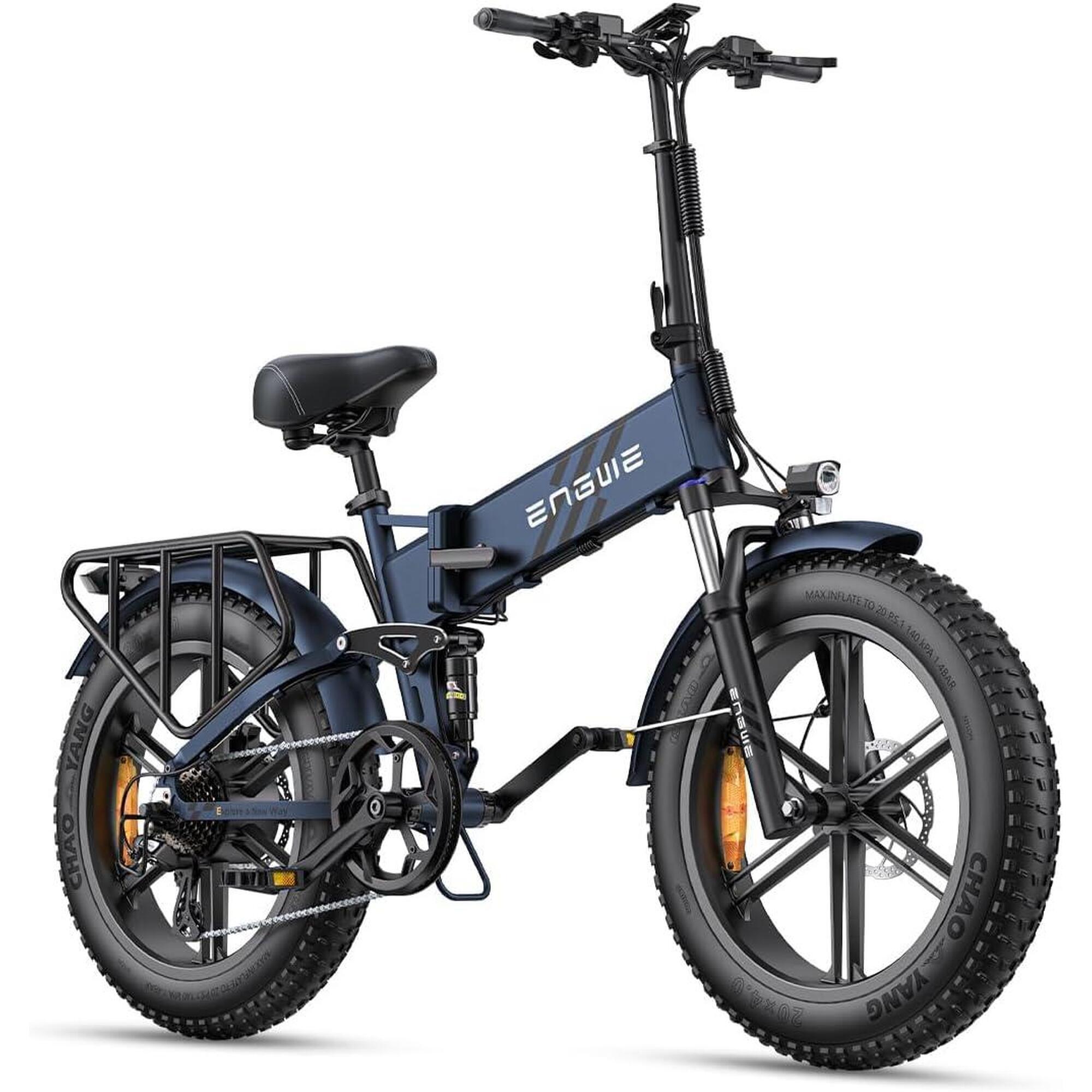 Engwe - Vtt Électrique Engwe Engine Pro 2.0 20 Pouces, Batterie 52 V 16 Ah - Fatbike - Bleu - 165 Cm - Decathlon