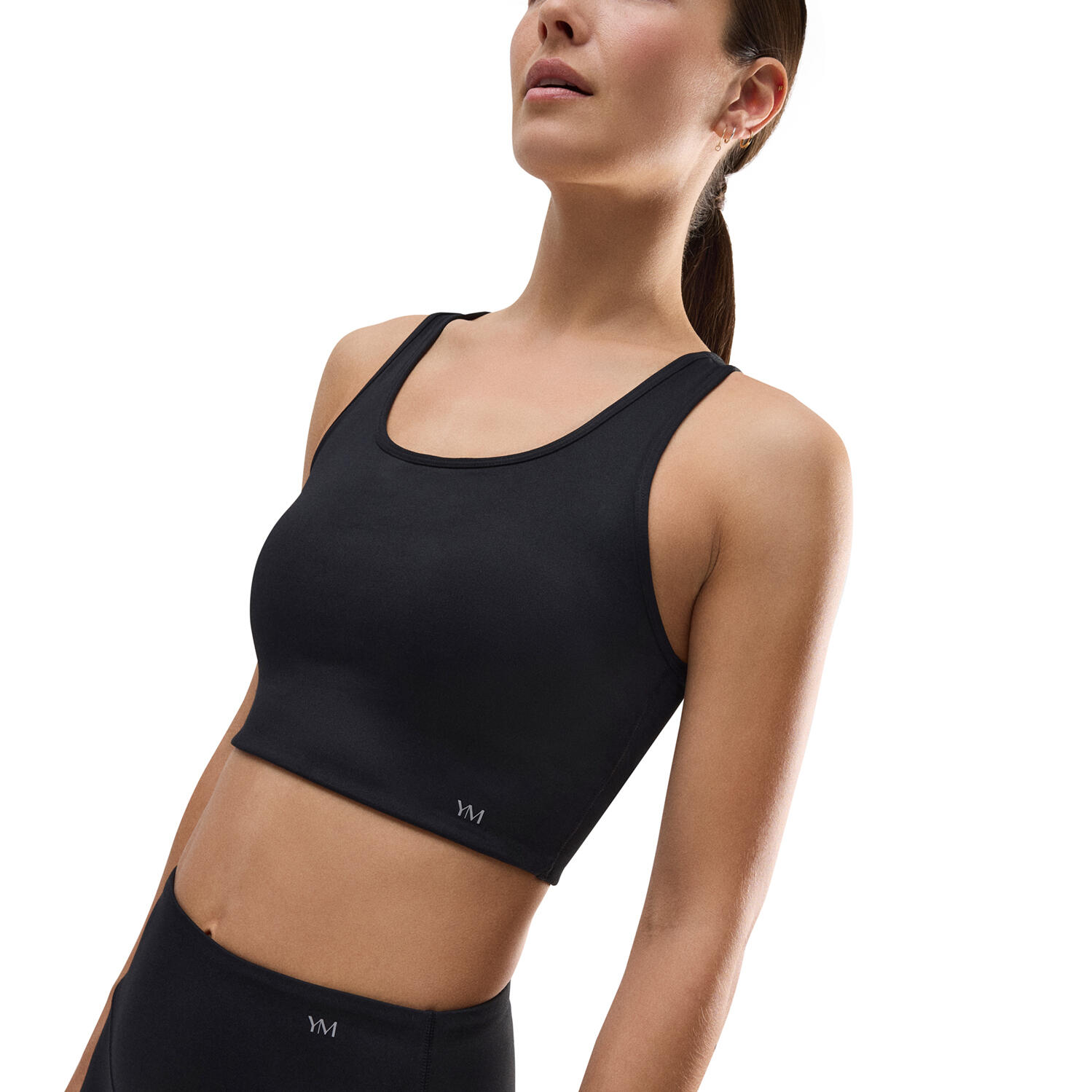 Sujetador deportivo detalle espalda sujeción ligera negro 3/6