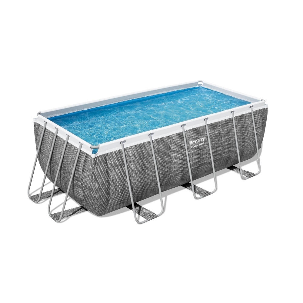 Bestway - Power Steel - Schwimmbeck Pooltreppe - 412x201x122 cm - Rattanprint 3/7