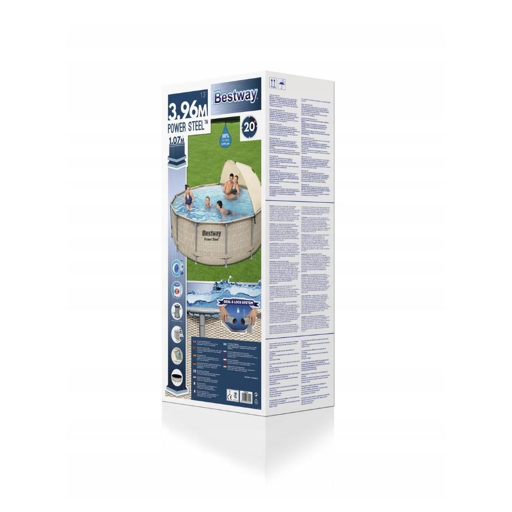 Bestway - Power Steel - Piscine tubulaire - 396x107 cm - Ronde 5/7
