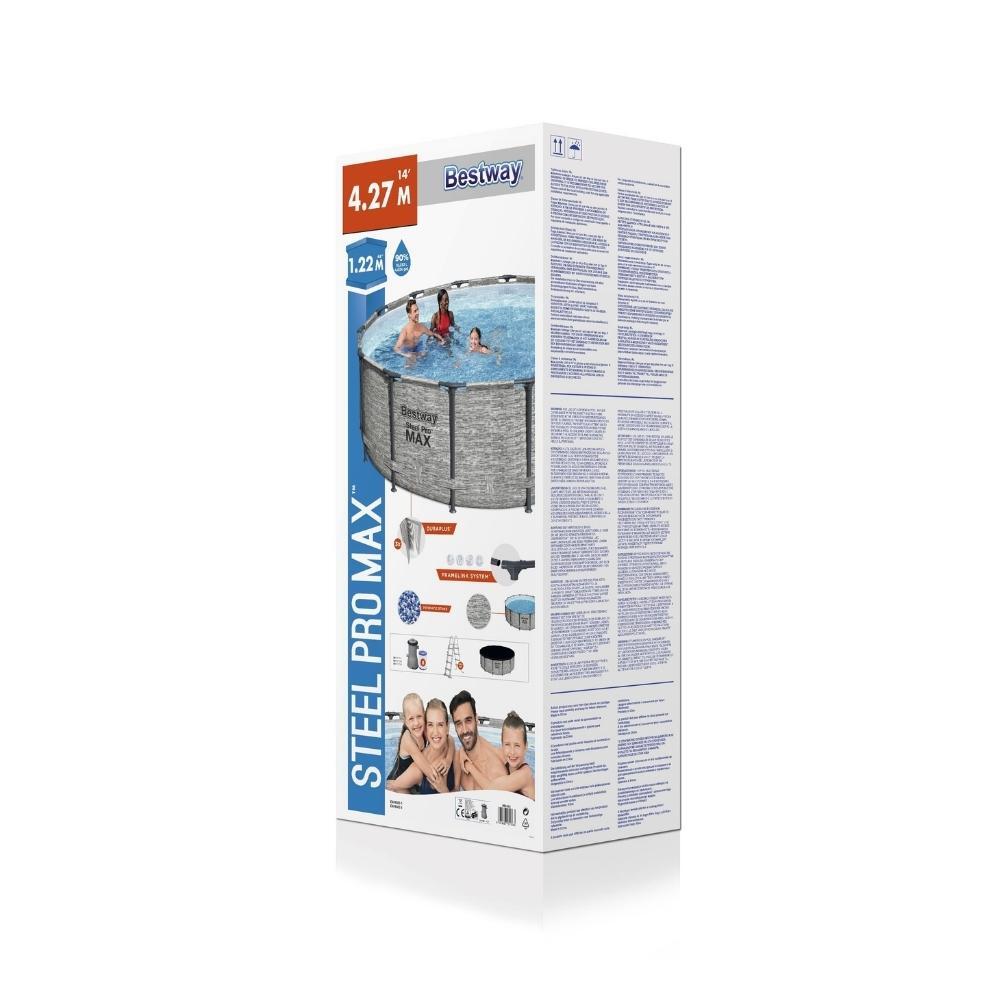 Bestway - Steel Pro MAX - Piscine tubulaire - 427x122 cm - Imprimé pierre 4/7