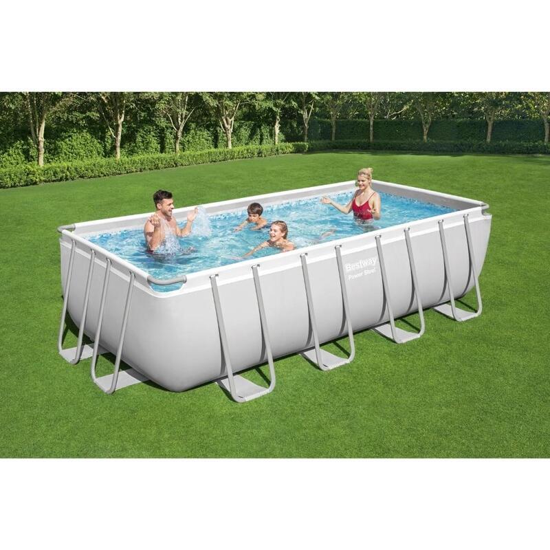 Bestway - Power Steel - Piscine tubulaire - 488x244x122 cm - Rectangulaire