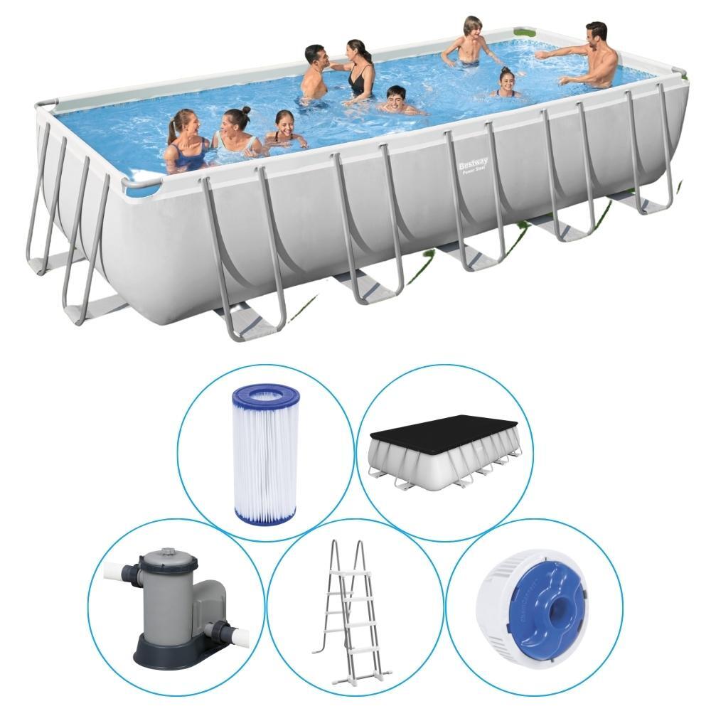 Bestway - Bestway - Power Steel - Piscine Tubulaire - 640x274x132 Cm - Rectangulaire - Piscine - Gris - Taille Unique - Decathlon