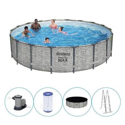 Bestway - Steel Pro MAX - Schwimmbecken - 549x122 cm - Steindruck