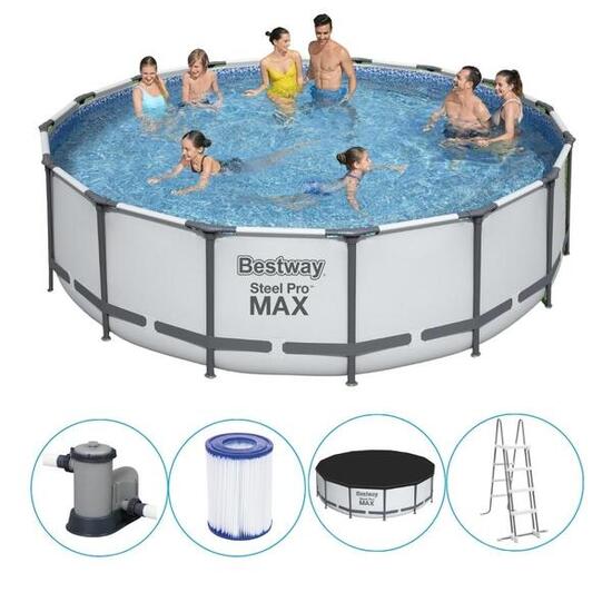 Bestway - Steel Pro MAX - Schwimmbecken mit Filterpumpe - 488x122 cm