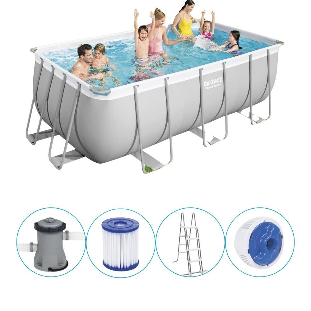 BESTWAY Bestway - Power Steel - Schwimmbeck Pooltreppe - 412x201x122 cm