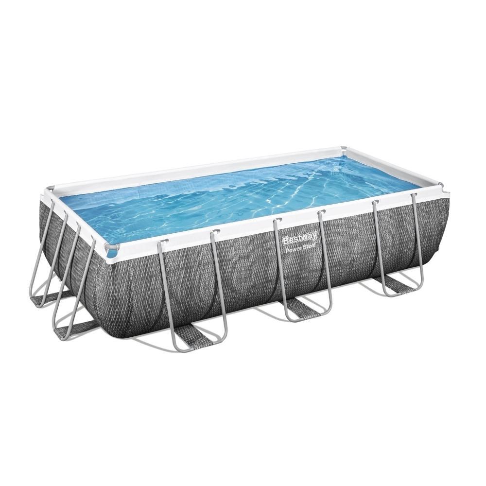 Bestway - Power Steel - Piscine tubulaire - 404x201x100 cm - Impression rotin 3/7