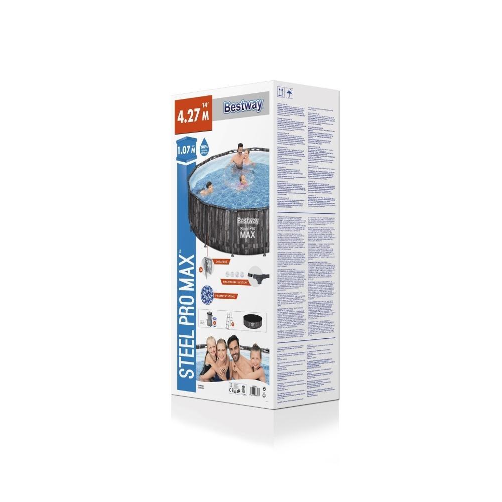 Bestway - Steel Pro MAX - Piscine tubulaire - 427x107 cm - Impression sur bois 4/7