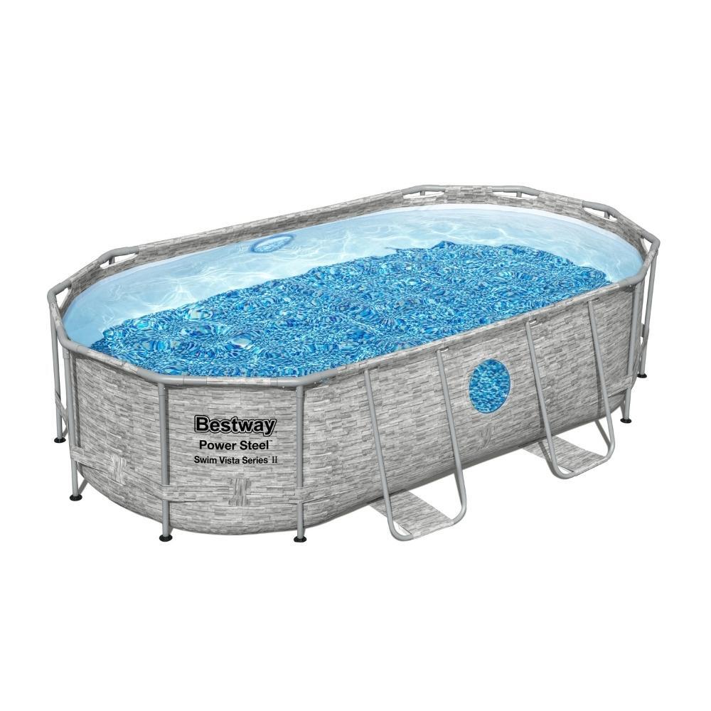 Bestway - Power Steel Swim Vista - Schwimmbeck - 427x250x100 cm - Steindruck 3/7