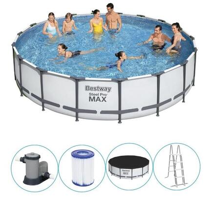 Bestway - Steel Pro MAX - Piscine tubulaire - 549x122 cm - Ronde