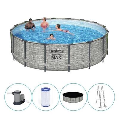 Bestway - Steel Pro MAX - Schwimmbecken - 488x122 cm - Steindruck