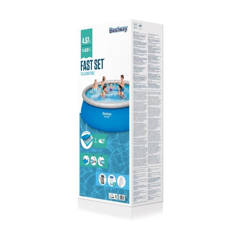 Bestway - Fast Set - Piscine gonflable - 457x122 cm - Ronde