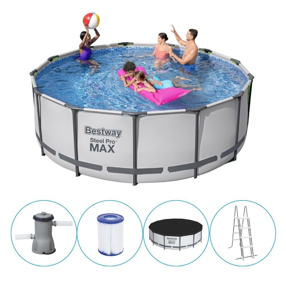 Bestway - Bestway - Steel Pro Max - Piscine Tubulaire - 396x122 Cm - Ronde - Piscine - Gris - Taille Unique - Decathlon