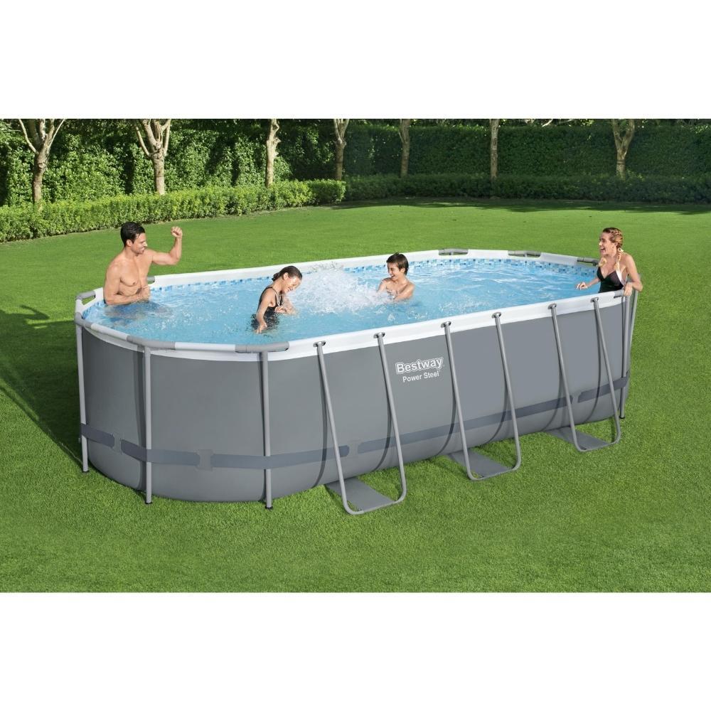 Bestway Piscina acima do solo oval Power Steel 549x274x122 cm 2/7