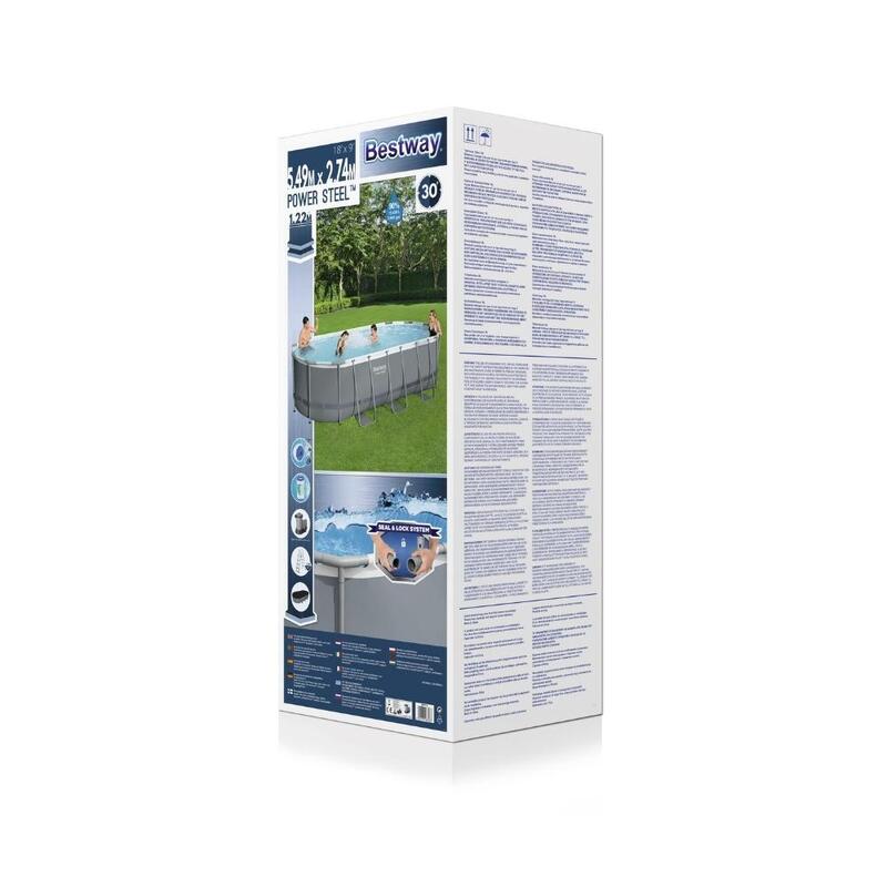 Bestway - Power Steel - Piscine tubulaire - 549x274x122 cm - Rectangulaire