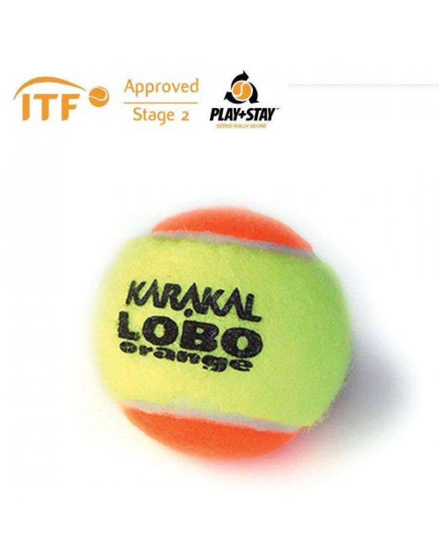 KARAKAL Karakal LoBo Orange Tennis ITF Approved Low Pressure & Bounce Ball - 1 Dozen
