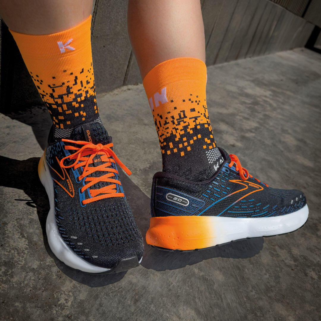 Calze PIXEL 2.0 gambale 2 FILI Running - unisex - arancione fluo 5/7