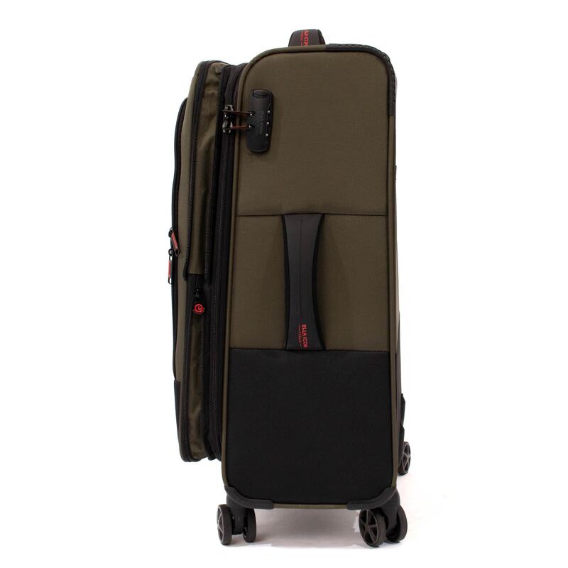 Troler Ella Icon Shadow cu 4 roti duble, Textil, 67x41x25 cm, Kaki