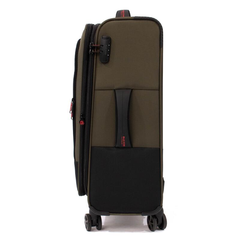 Troler Ella Icon Shadow cu 4 roti duble, Textil, 80x47x29 cm, Kaki