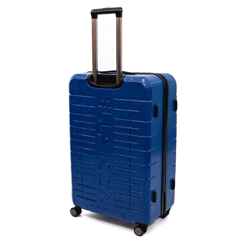 Troler Ella Icon Leaf cu 4 roti duble, ABS, 77x50x30 cm, Albastru