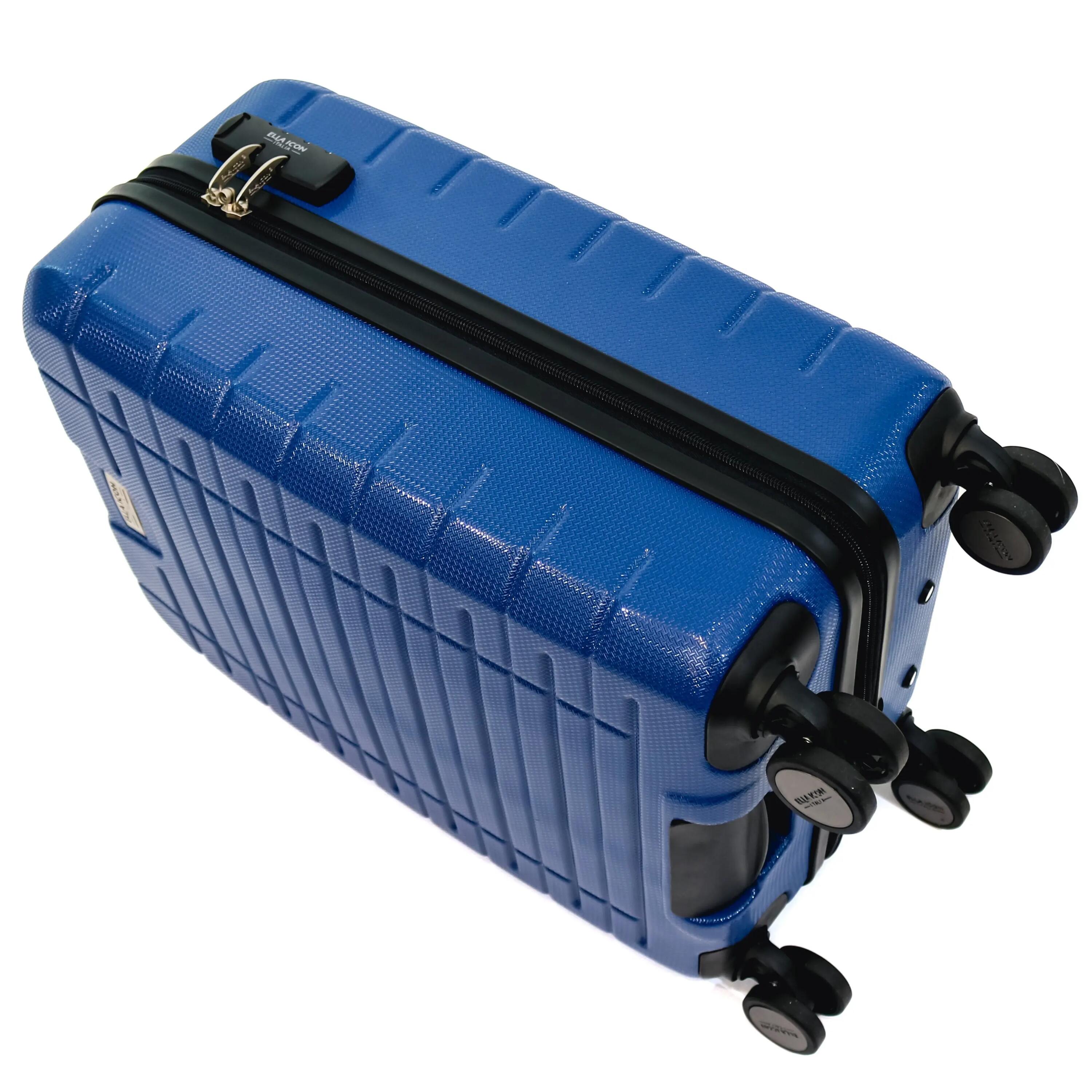 Troler Ella Icon Leaf cu 4 roti duble, ABS, 55x39x23 cm, Albastru 5/6
