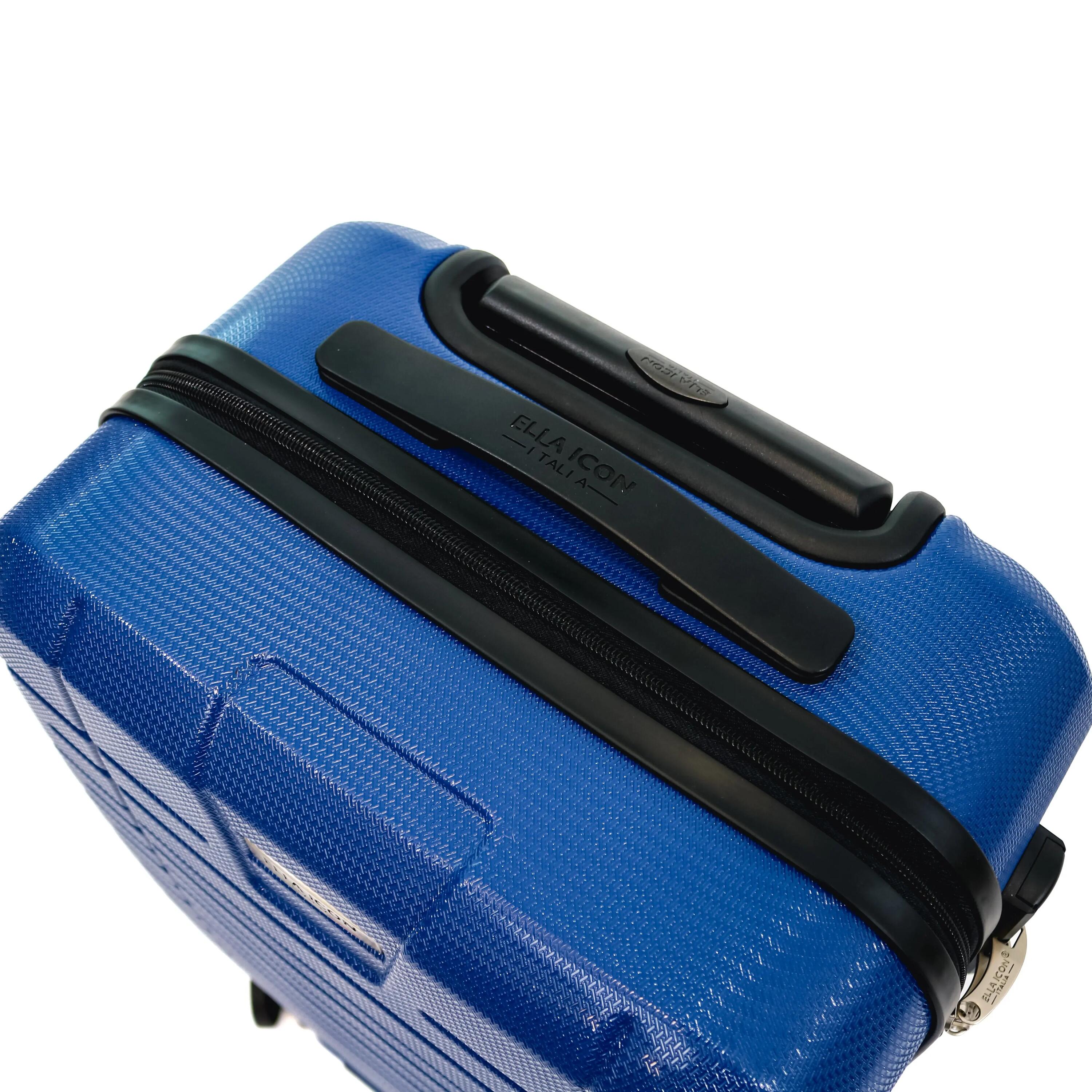 Troler Ella Icon Leaf cu 4 roti duble, ABS, 55x39x23 cm, Albastru 3/6